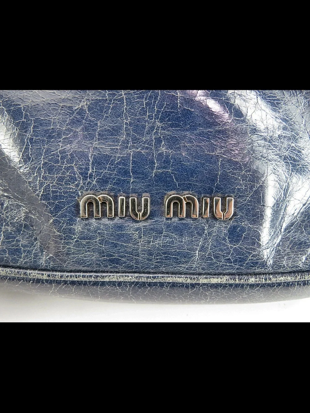 Miu Miu Navy Leather Crossbody Bag